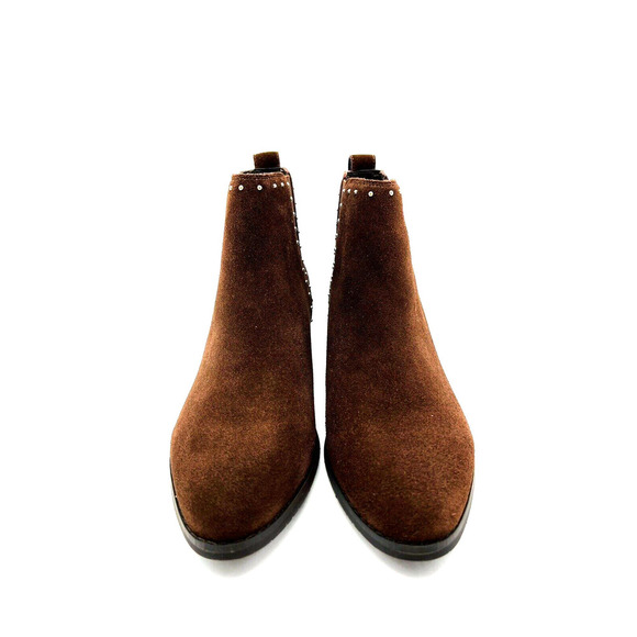 Isaac Mizrahi Studded Suede Ankle Booties- Coffee, US 8.5M *missing stud* - Picture 3 of 11